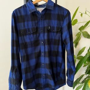 Original Penguin Men’s Slim Fit Blue Flannel